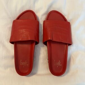 beek. red sandals! Used but in good condition! Size 8